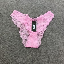 Savage X Fenty Underwear Womens 2X Pink Lace Thong Panties Perky Floral Plus