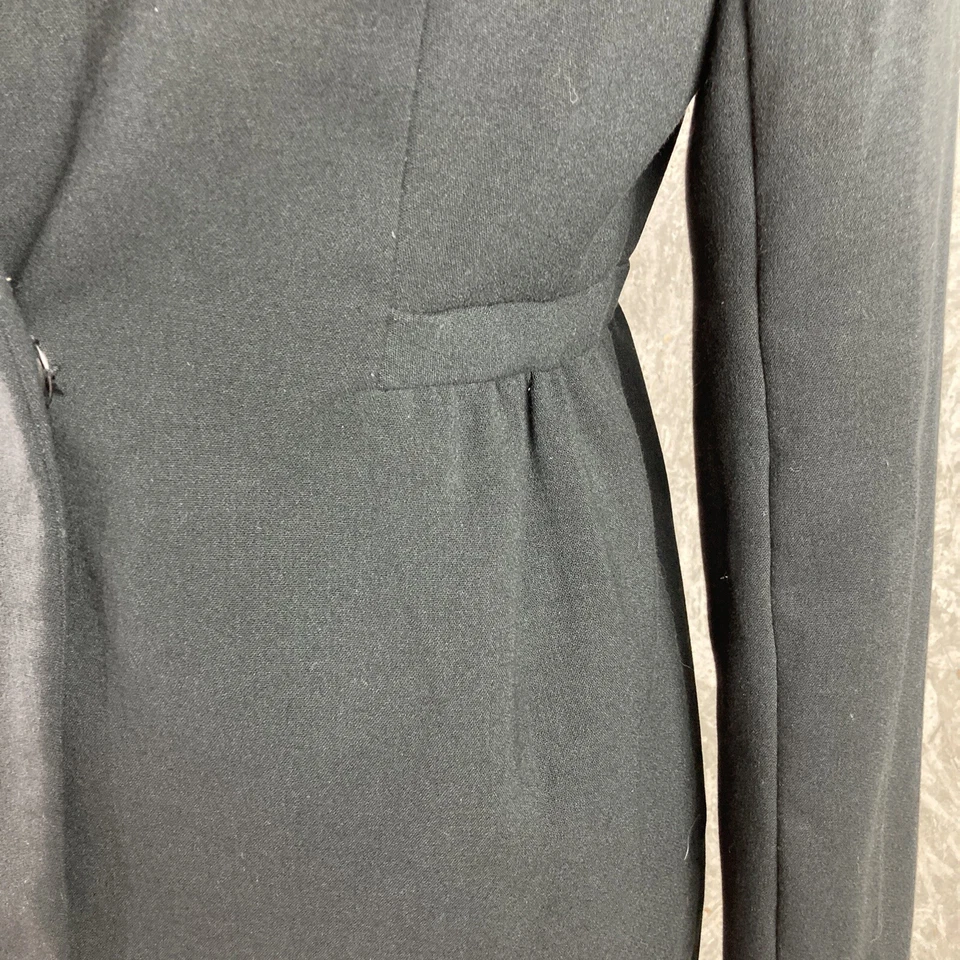 Abrigo para mujer BeBe Y2K talla mediana negro cuello embudo invierno peplum Foto 3 de 4