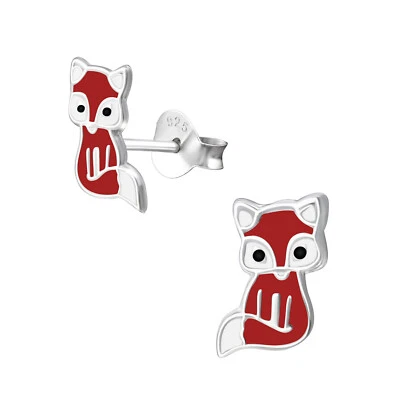 Fuchs Kinder Ohrringe 925 Silber für Mädchen Ohrstecker Schmuck Geschenk - Bild 1 von 4