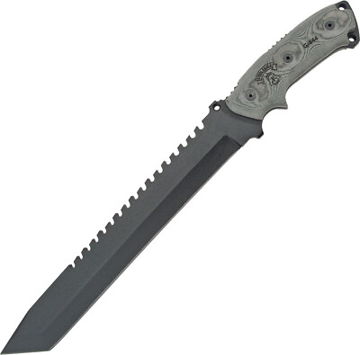 #ad TOPS 16.75quot; Steel Eagle Fixed Black Sawback Blade Micarta Handle Knife 111A $254.95