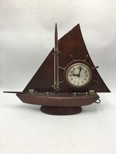 Vintage Sessions Electric Clock Wood Sailboat (Made in USA) - Clock Not Working