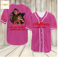 Halloween Freddy Krueger PINK 3D Baseball Jersey Shirt HALLOWEEN GIFT US SIZE