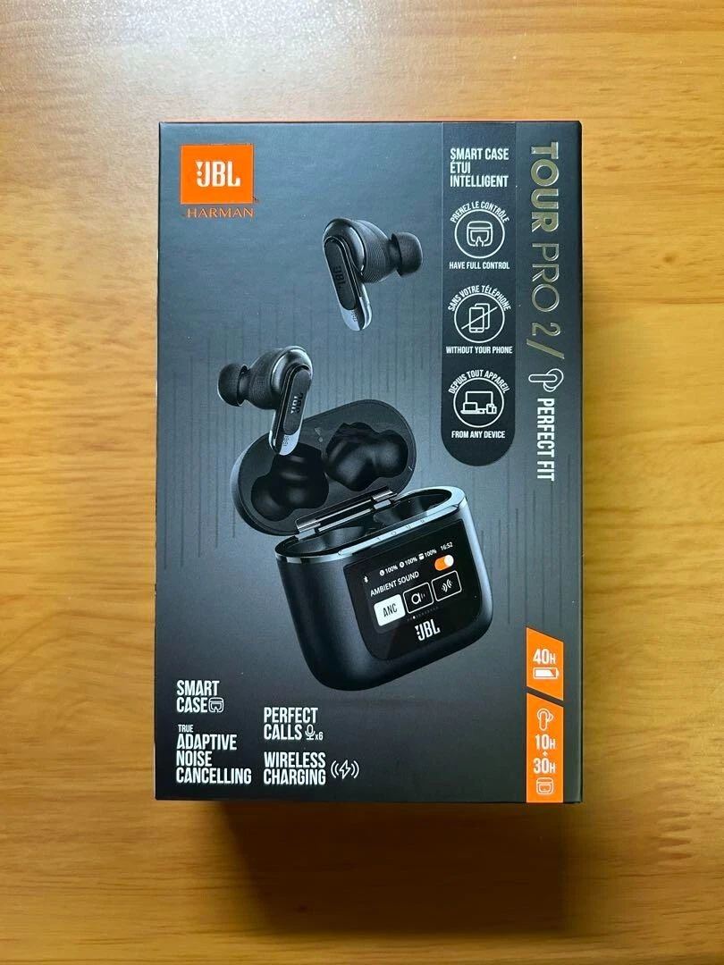 JBL TOUR PRO 2 Wireless Earphones Black Noise Canceling Smart Touch Display