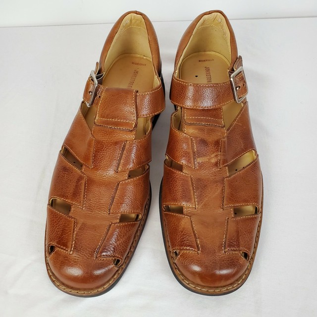 Johnston & Murphy Fisherman Brown Sandals Mens 12M Sheepskin Leather Gladiator | eBay