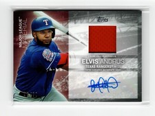 Elvis Andrus 2020 Topps MLB Game Used Jersey Patch Auto #/50 Chicago White Sox