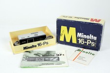 MINOLTA 16 PS Camera 25/3.5 ROKKOR LENS BOXED w/ original manual  Tag