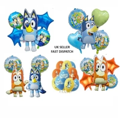 Bluey Party Balloons Bluey Bingo Balloon Birthday Decoration Foil Latex Balloon