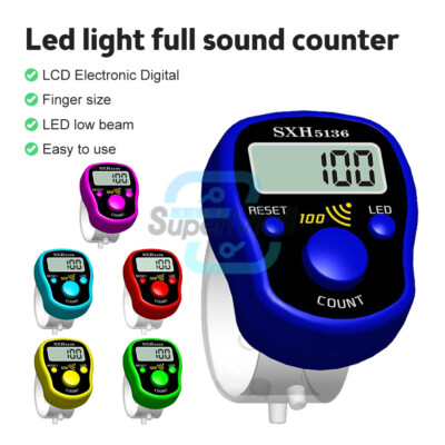 Mini Digital LCD Electronic Finger Ring Hand Tally Counter 9 Digit Prayer Tools