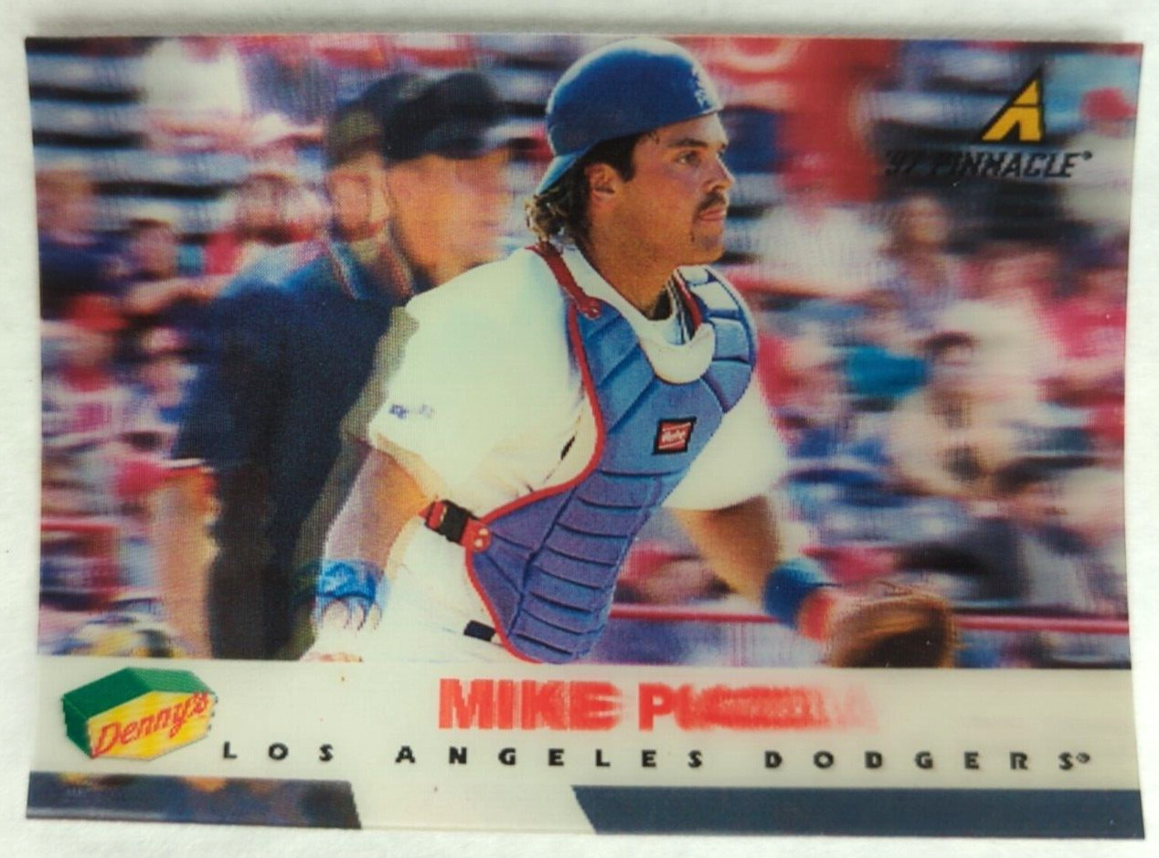 1997 Pinnacle Dennys 3D Holographic Mike Piazza #20, Dodgers, Lenticular