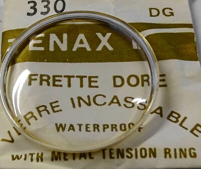 Verre De Montre Diamètre 29.6 Mm Avec Frette étanche Et Bague Dorée - Neuf Sans étiquette, Marque TENAX