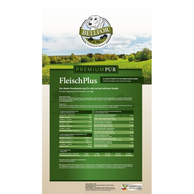 Bellfor Trocken Hundefutter Hohem Fleischanteil mit Huhn Reis Monoprotein 10 kg - Bild 2 von 4