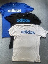 Men?s Adidas 3x T-shirt- Medium- White Blue Black
