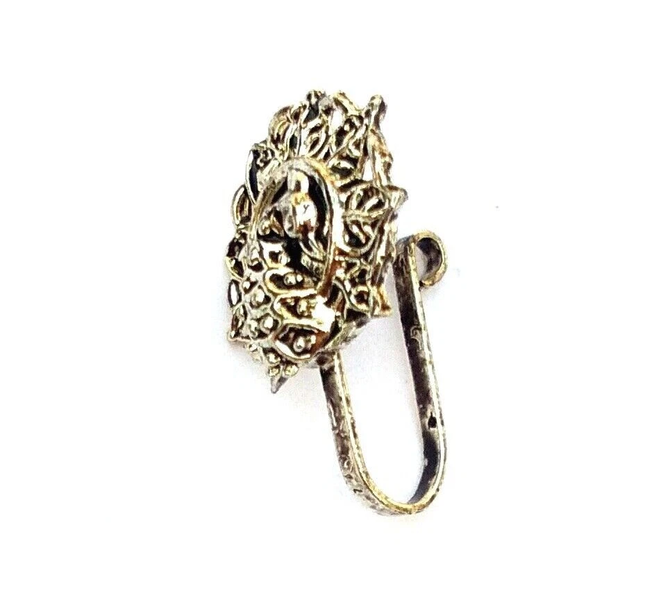 Anel de nariz com clipe oxidado prata indiano feminino nariz orelha broche presente dia das mães - Imagem 2 de 4