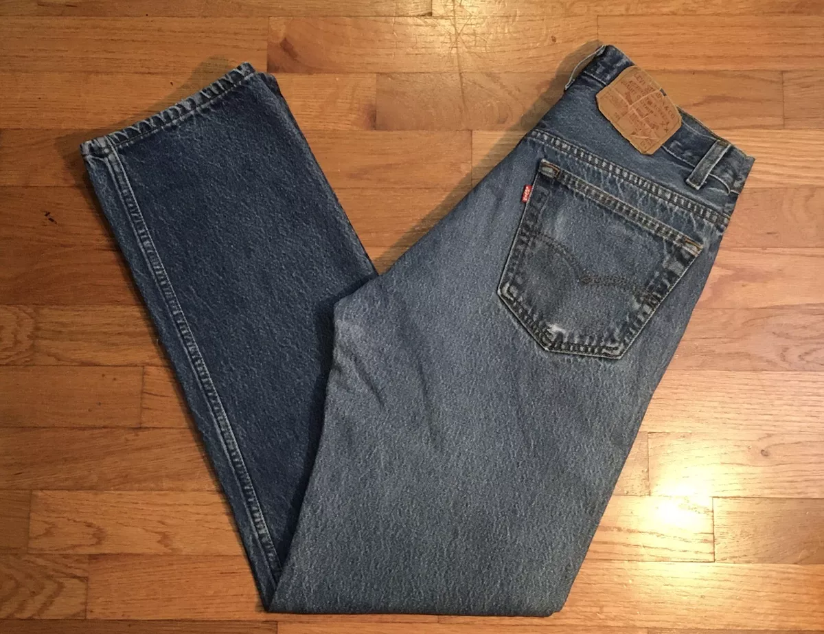 VTG Made In USA 1980’s Levi’s 33x34 501 Blue Jeans Actual Measurement 32x30 3/8”