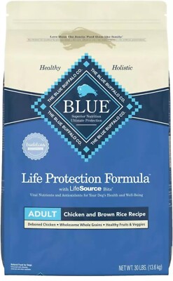 Blue Buffalo Life Adult Chicken & Brown Rice Recipe Dry Dog Food, 30-lb bag