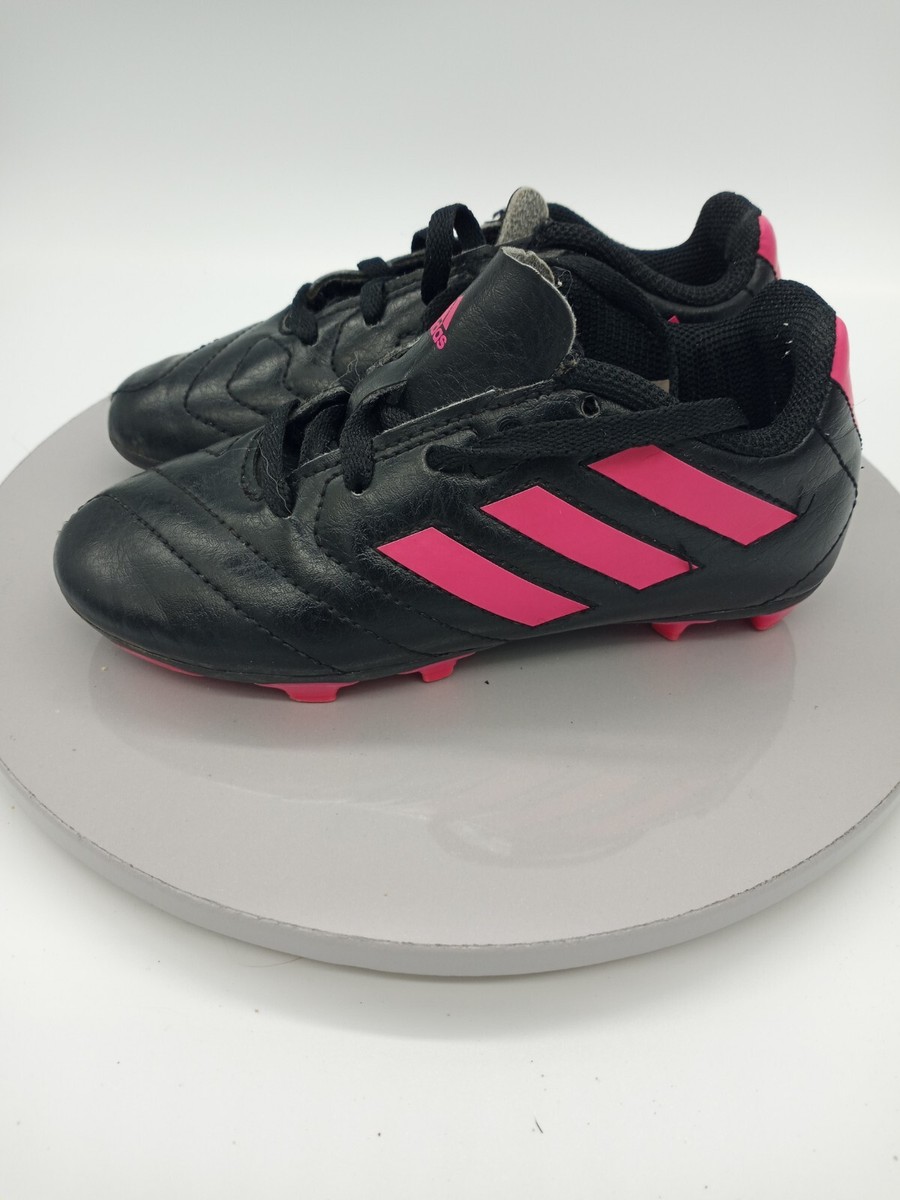 Adidas Black/Pink Sz 11K Kids Sports Predator Soccer Cleats Shoes