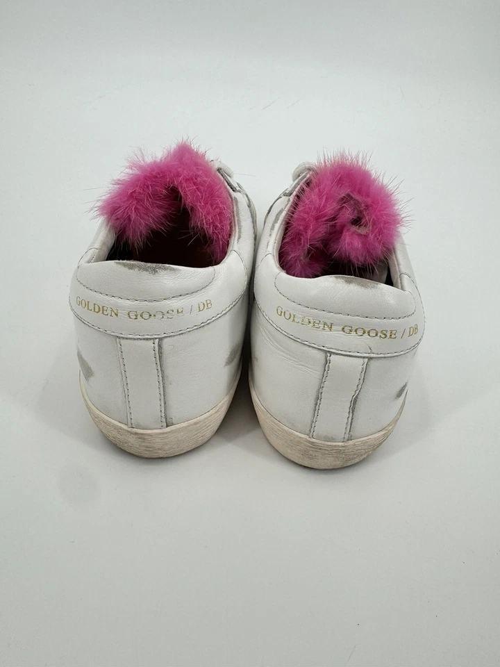 Golden Goose Women’s Pink Mink Fur Superstar Sneaker Size 36 EUC Made In Italy - Image 4 of 4