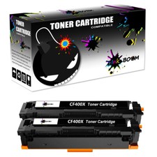2 Black Toner Cartridge replace for HP CF400X 201X Color LaserJet M252n M252dw