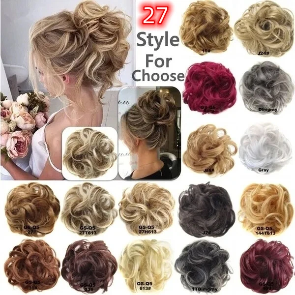 1 pieza Moños sintéticos Extensiones de cabello Pieza de cabello Envoltura Cola de caballo Cabello Foto 4 de 4