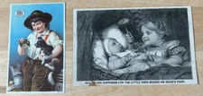 2 Victorian Trade Cards James Pyles Pearline Washing Compound and Ridges Food