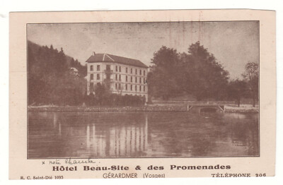 RARE POSTCARD 88 - GÉRARDMER: HOTEL BEAU-SITE et des PROMENADES (VOSGES) UNWRITTEN