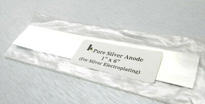 Silver Plating Anode Pure .999 for Silver Electroplating 1'' x 6'' Anode by Krohn