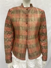Vtg Issey Miyake Asha’s Gold Lamé Lame Quilted Jacket M Orange Color