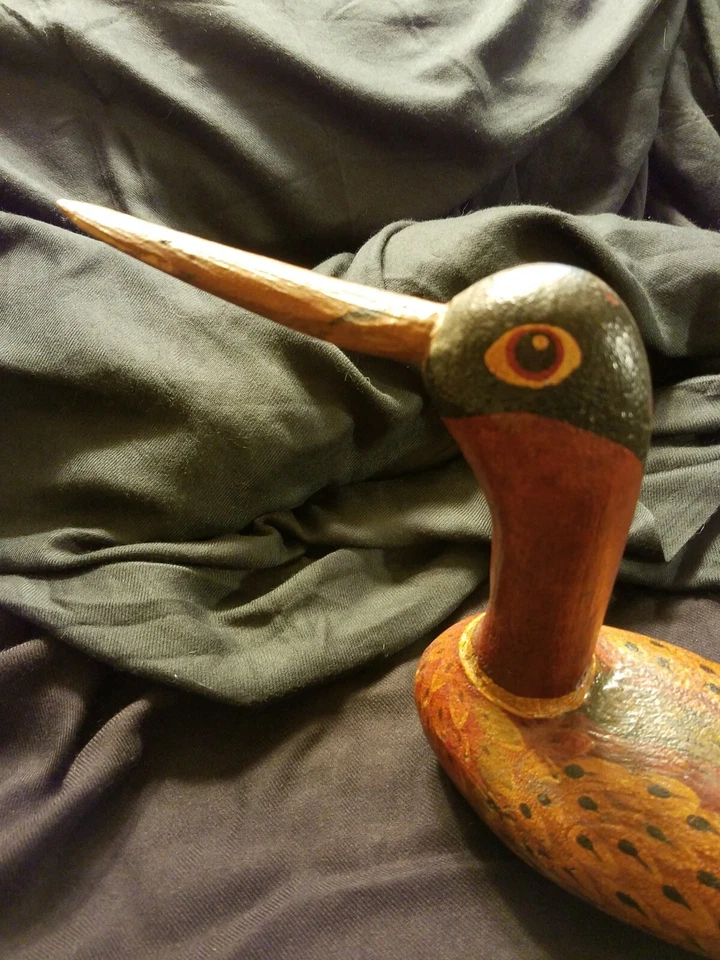 Antiguo señuelo de aves playeras pintado original de arte popular de principios de 1900... CALIDAD MUSEO... Foto 4 de 4