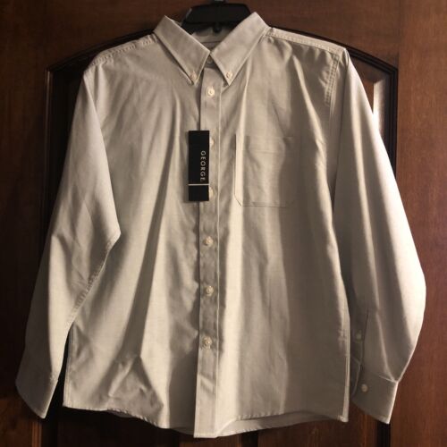 George Sage Green OXFORD CASUAL DRESS BUTTON DOWN Shirt Boy's Size XL Husky NWT - Picture 1 of 7