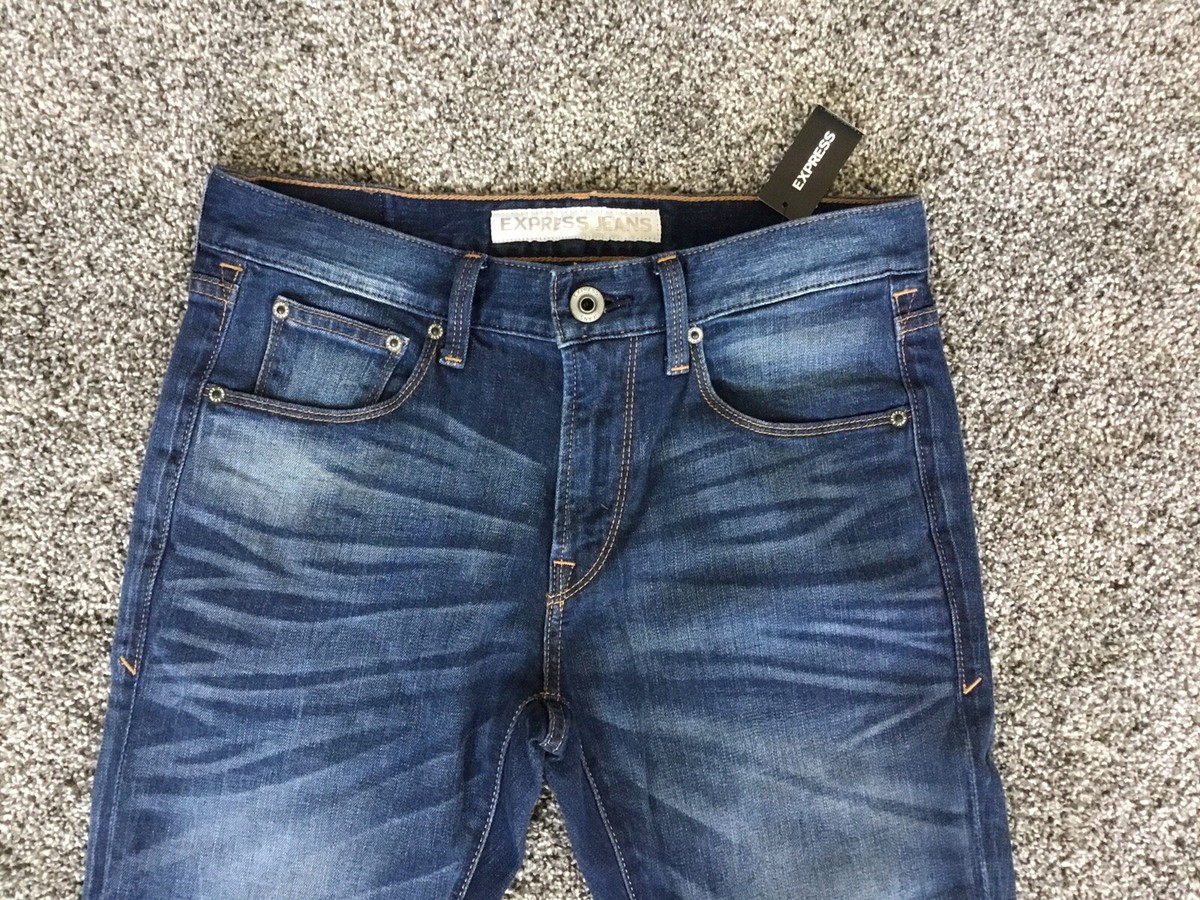 Express Mens Alec Skinny Fit Jeans Skinny Leg Denim Pants NWT 28x30 Stretch