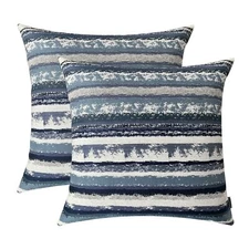 Jacquard Striped Decorative Throw Pillow Covers for Couch Set of 2 16x16 Inch...