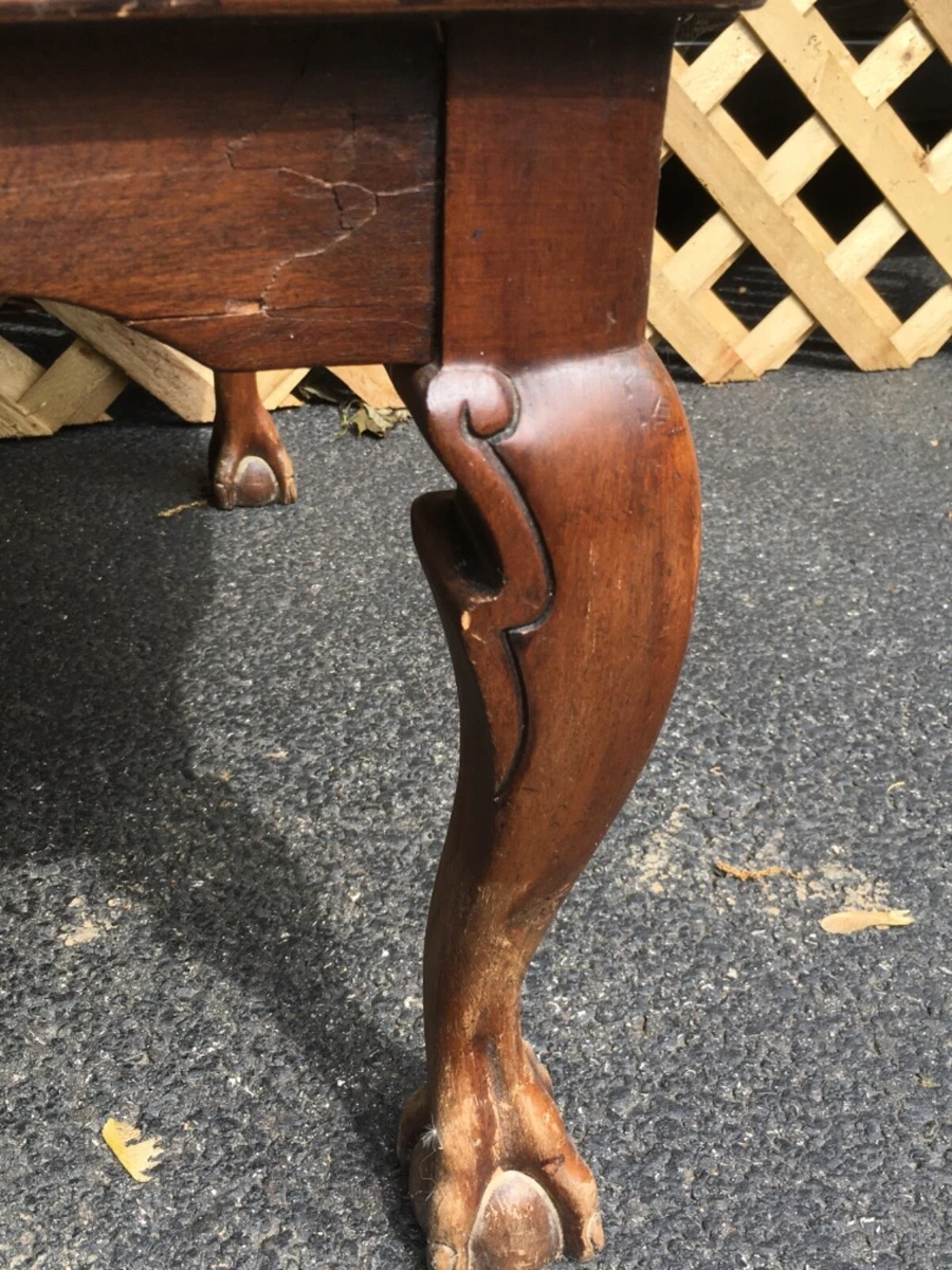Antique square claw clearance foot table