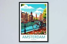 Amsterdam Travel Print Wall Art Amsterdam Wall Hanging Home Décor Amsterdam Gift