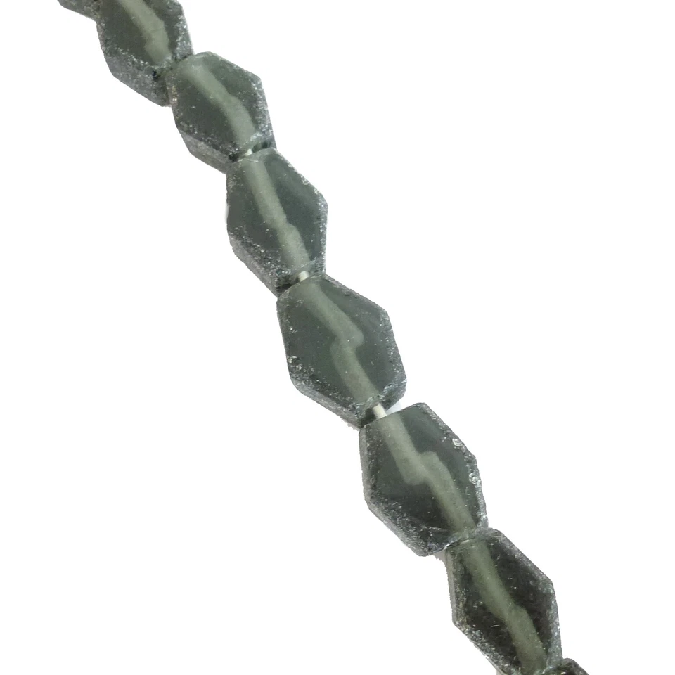 Glasperlen Nuggets Bali Indonesien anthrazit 12-18 mm Perlen nenad-design N034 - Bild 3 von 4