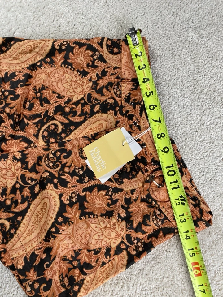 Pantalones Cortos Charlie Holiday Anthropologie Kelly Para Mujer 4 Estampado Cachemira Quemada $89 Nuevos Foto 4 de 4