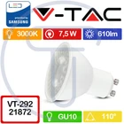V-TAC PRO VT-292 21872 LED Spot Samsung Chip GU10 7,5W 110° 3000K