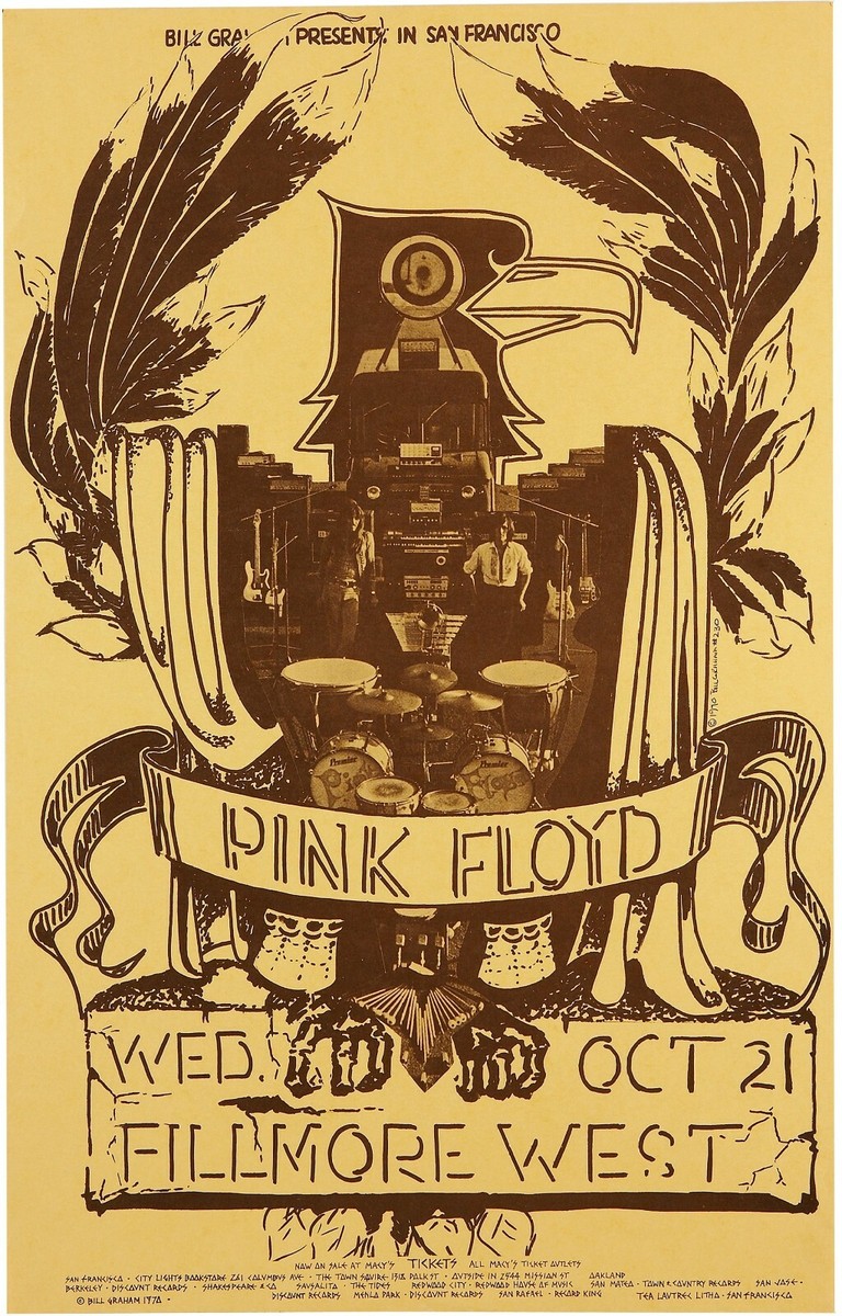 Home Wall Art Print - Vintage Retro Concert Gig Poster- PINK FLOYD