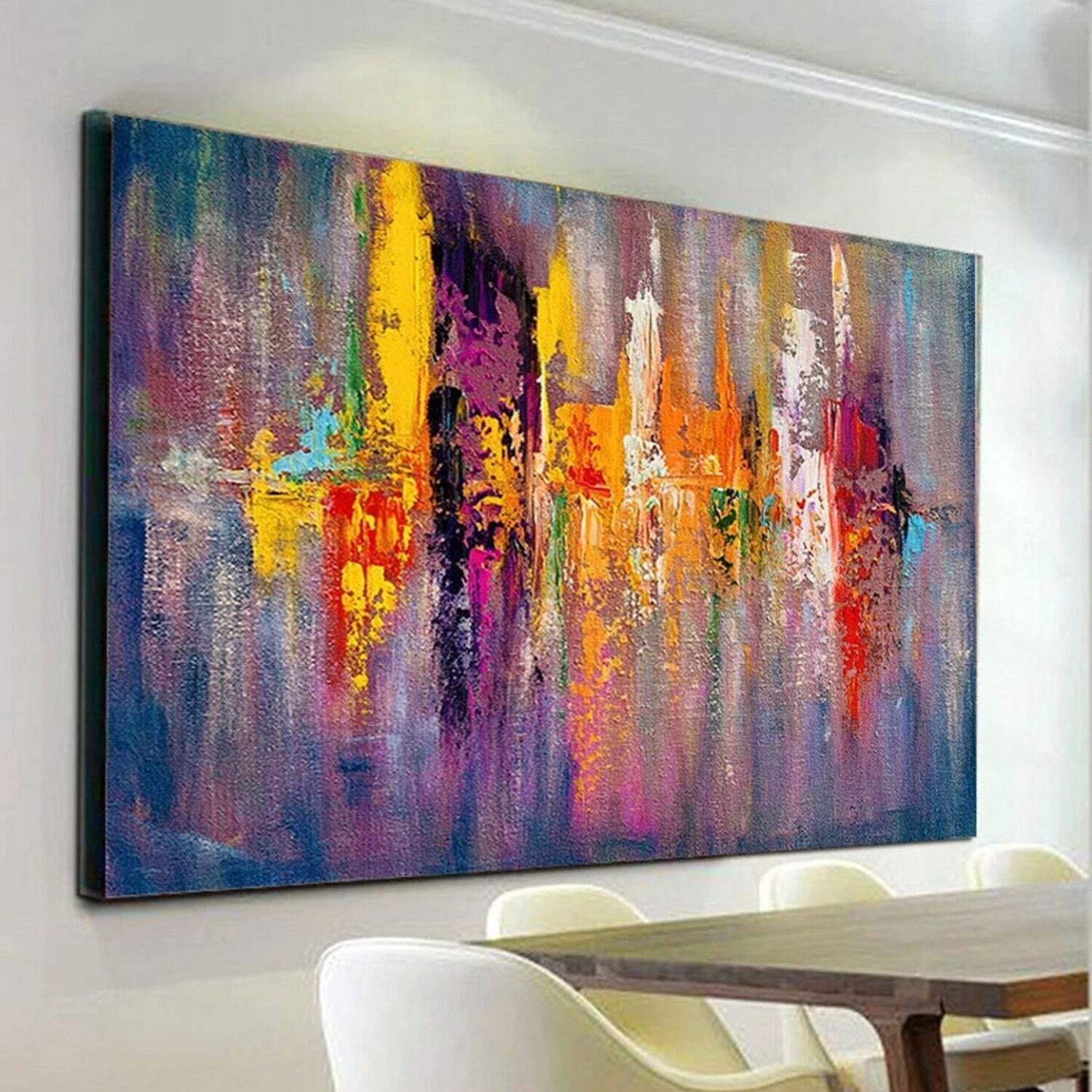 Modern Cityscape 100 Hand Painted Abstract Painting My Modern Art eBay
