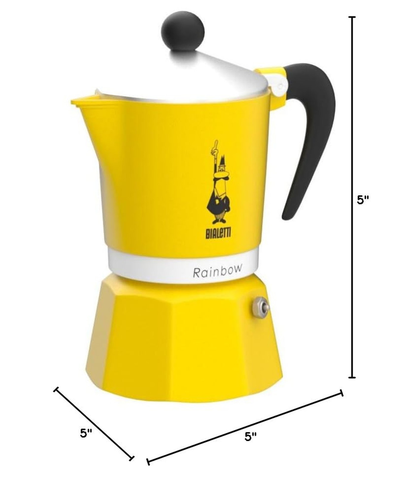 Bialetti 4982 Rainbow Espresso Maker, Yellow,3 pints 3 Cups
