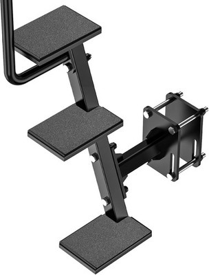 Boat Trailer Steps Heavy Duty Boat Steps with Handle 3 Step Side Mount Handrail