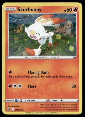 SCORBUNNY (COSMOS HOLO) SWSH244 PROMO SWORD & SHIELD PROMO POKEMON NM