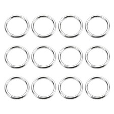 12 Pcs Stainless Steel Welded Ring Metal Circle Rings Decoration