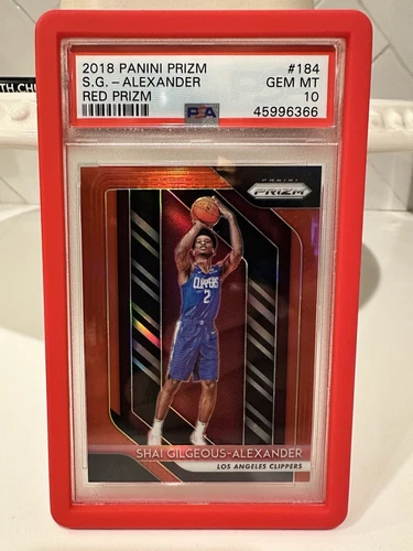 2018 Panini Prizm Shai Gilgeous-Alexander Red Prizm /299 RC #184 PSA 10 MVP 