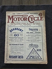 Vintage Rare The Motor Cycle Magazine January 4 1923 Show Report 