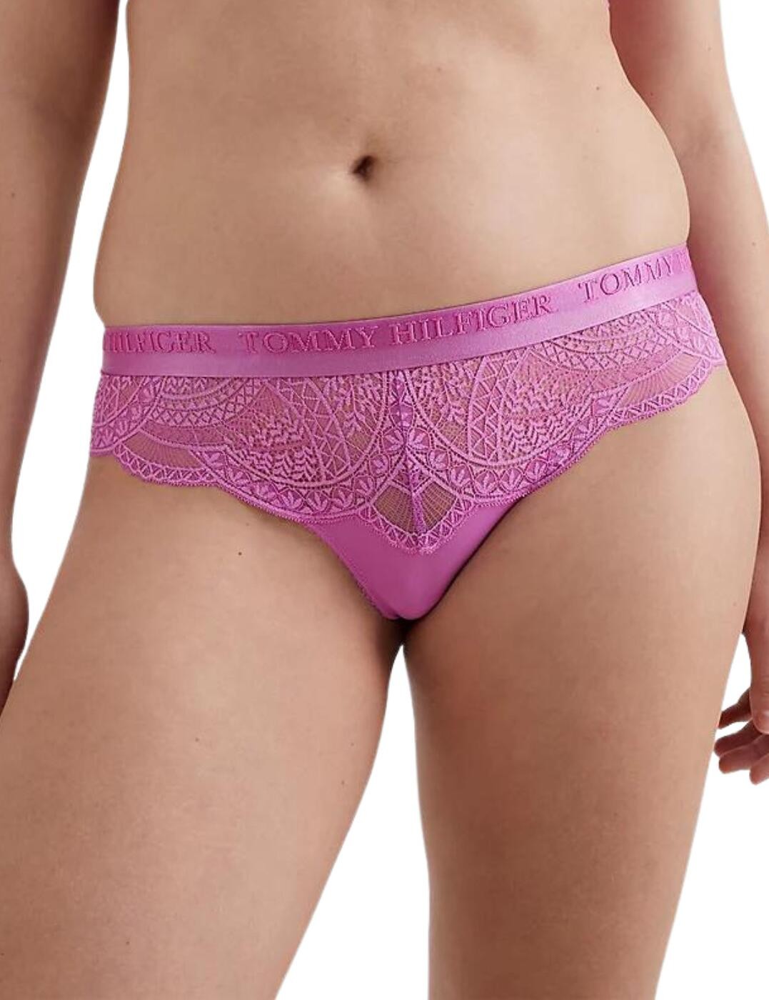 S - 10 Tommy Hilfiger Lace Brief Brazilian Style Flattering Lingerie UW0UW03919