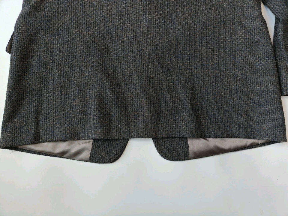 🇺🇲 Vtg Nordstrom Three Button Wool Sports Coat Made In USA 42 R Brown Blue... - Image 4 of 4