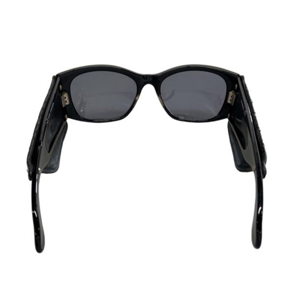 Vintage Chanel matelasse leather sunglasses Vintage CHANEL 1988 Matelasse Quilted Leather Shield  main image 2