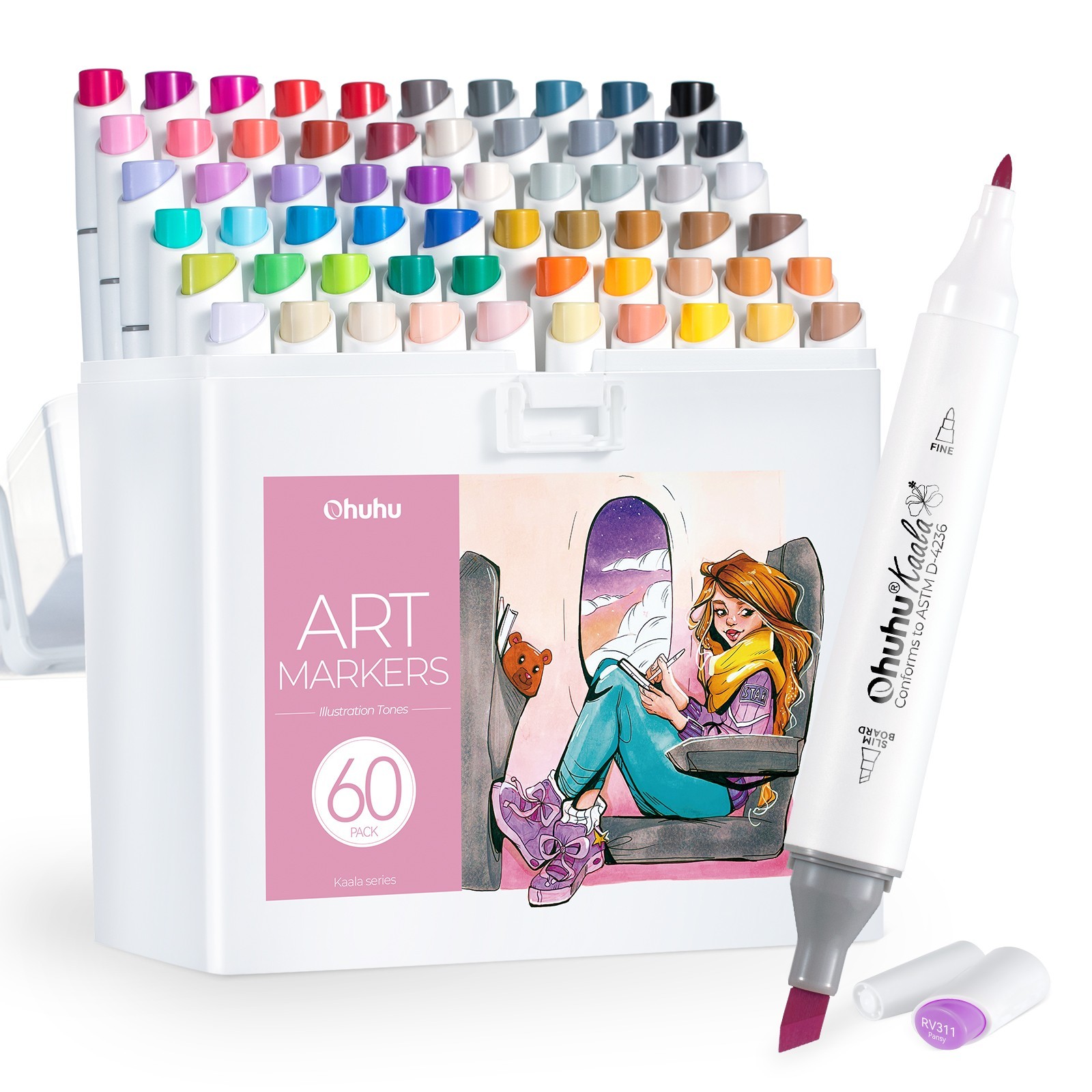 Kaala Alcohol Marker Pen Set Refillable Dual Tips Sketch Dra