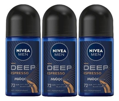 NIVEA Deep Espresso Roll On 50 ML Each PACK OF 3