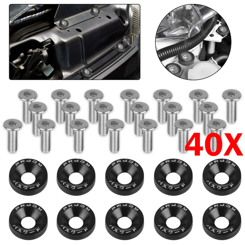 Fender Washers 10Pcs/Set Bumper And Bolt Aluminum M6 JDM Kit Engine Bay Dress Up Fasteners Screws For Honda Nissan BMW Subaru Anodized Bolts Kit
